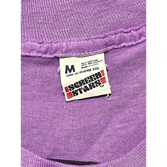 Conway Twitty Purple Vintage Single Stitch Screen Stars Purple Sleeveless Shirt